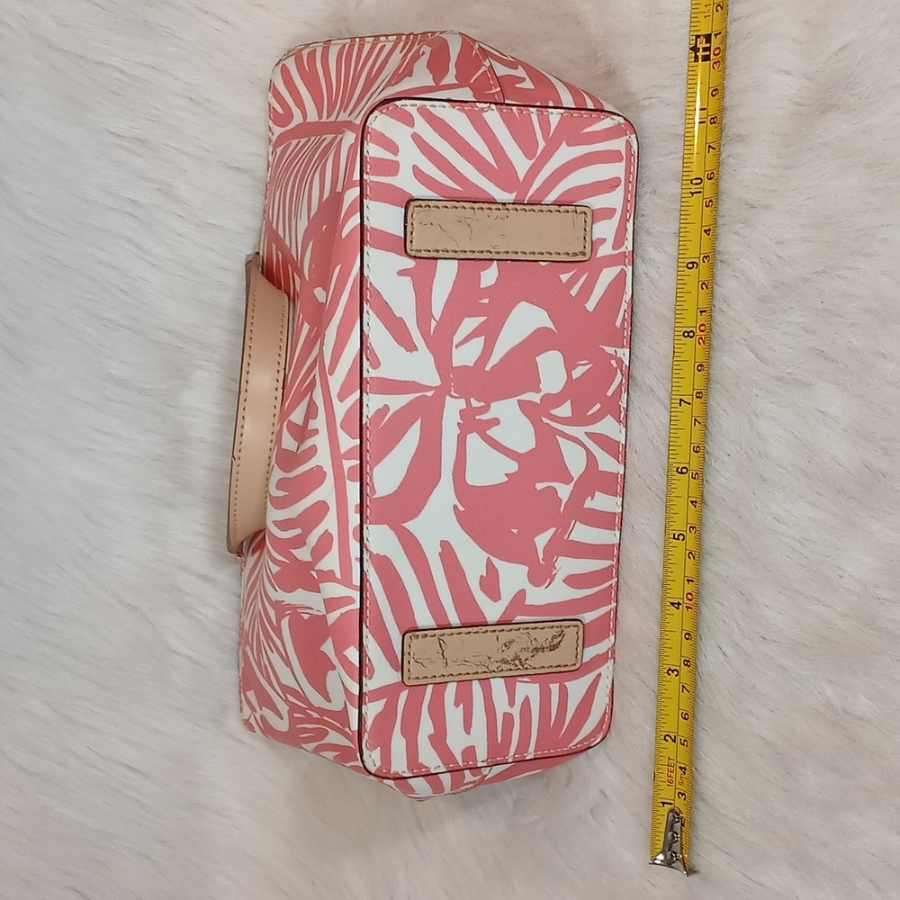 Kate Spade Pink and White Leaf Print Tote - Picture 7 of 8